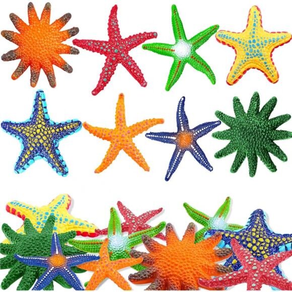 Kids 16 Pieces Big Diving Pool Toys, Beach Colorful Starfish Summer Swimming Toy - Picture 1 of 6